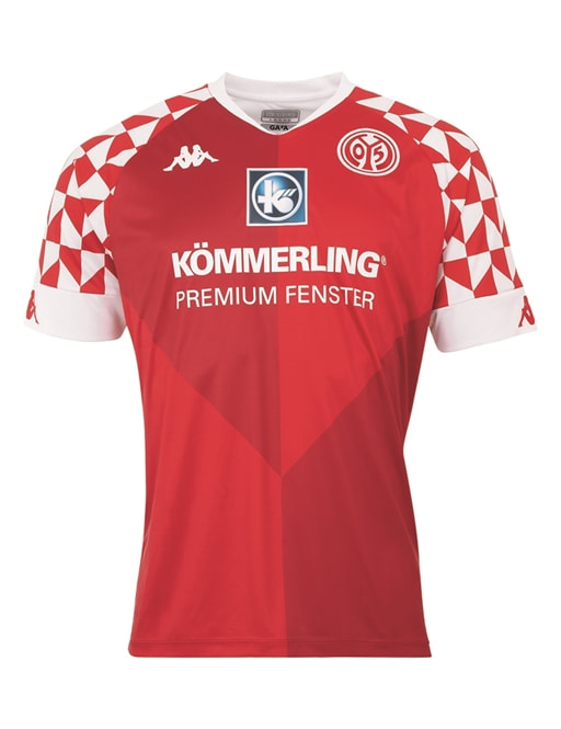 Mainz 05 Home 2020/2021 Football Shirt Manufactured By Kappa. The Club Plays Football In Germany.