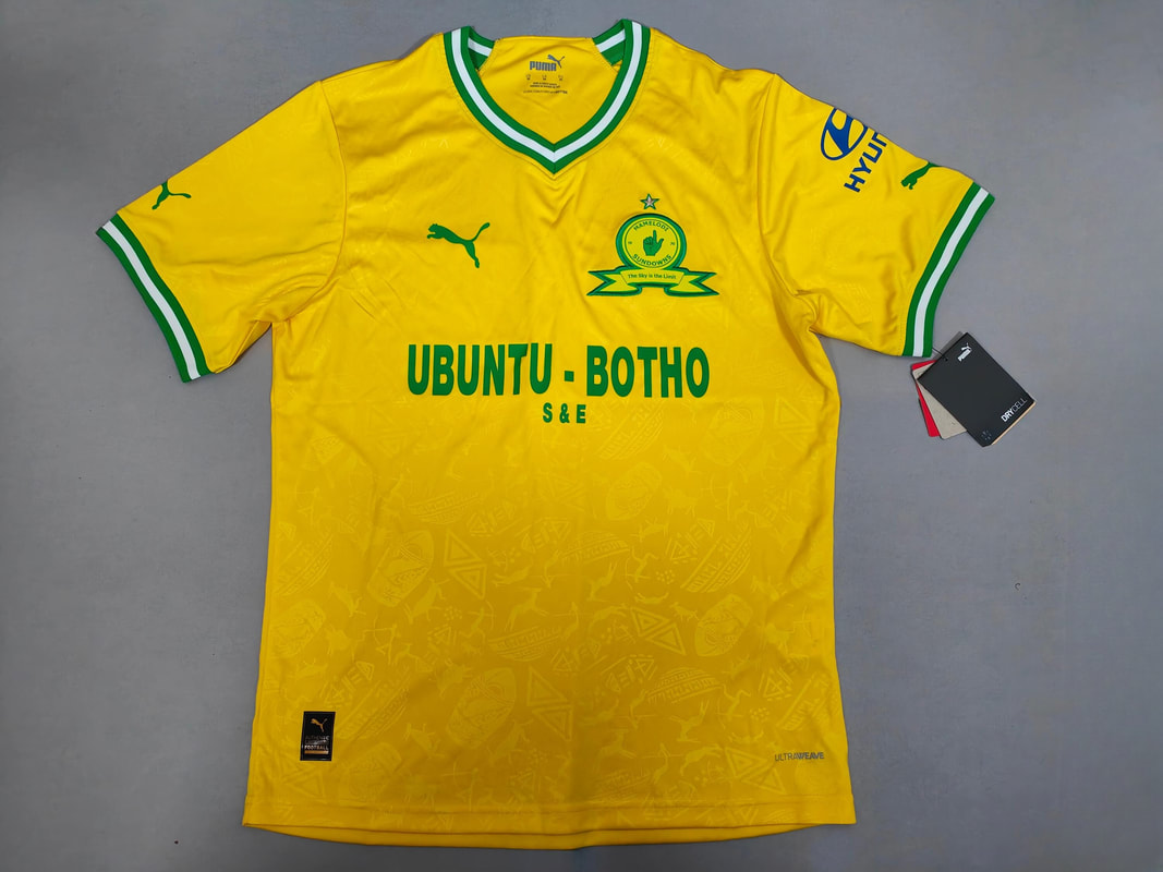Mamelodi Sundowns F.C. Home 2022/2023 Football Shirt Manufactured By Puma. The Club Plays Football In South Africa.