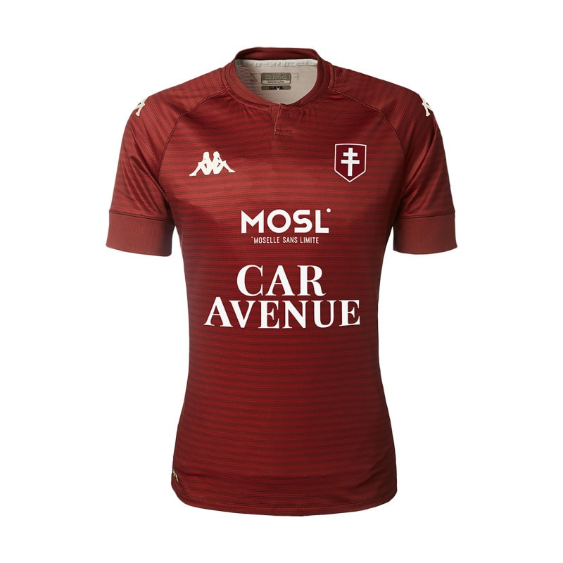 Metz​​​​​​ Home 2020/2021 Football Shirt Manufactured By Kappa. The Club Plays Football In France.
