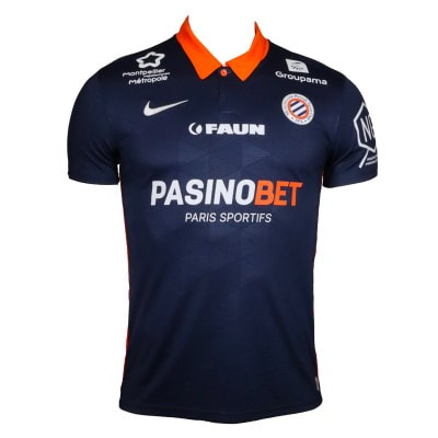 Montpellier​​​​​​ Home 2020/2021 Football Shirt Manufactured By Nike. The Club Plays Football In France.