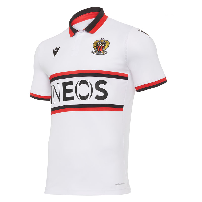 Nice​​​​​​ Away 2020/2021 Football Shirt Manufactured By Macron. The Club Plays Football In France.