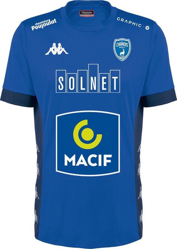 Niort​​​​ Home 2020/2021 Football Shirt Manufactured By Kappa. The Club Plays Football In France.