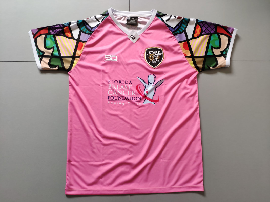 Palm Beach Stars Charity 2021 Football Shirt Manufactured By SQ Apparel. The club plays football in the USA.