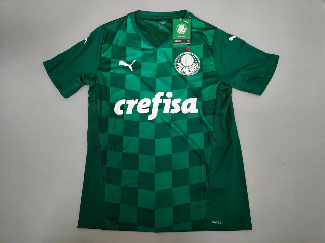 Palmeiras Home 2021 Football Shirt Manufactured By Puma. The Club Plays Football In Brazil.