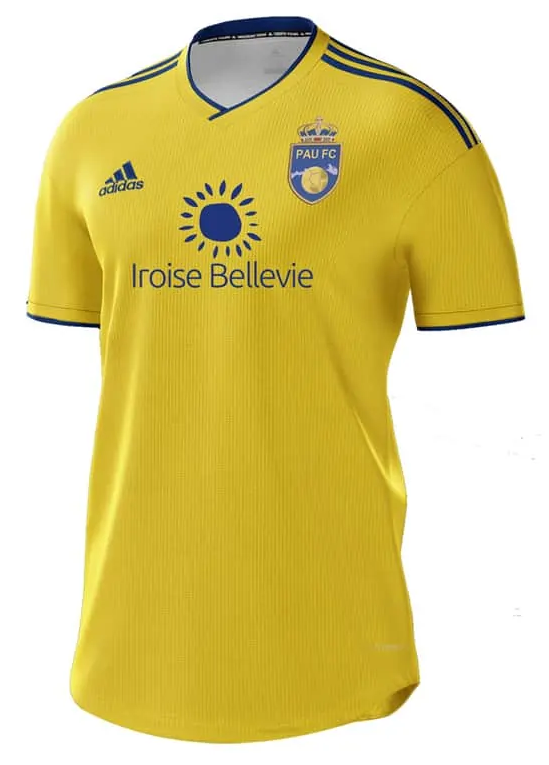 Pau FC​​​​ Home 2020/2021 Football Shirt Manufactured By Adidas. The Club Plays Football In France.
