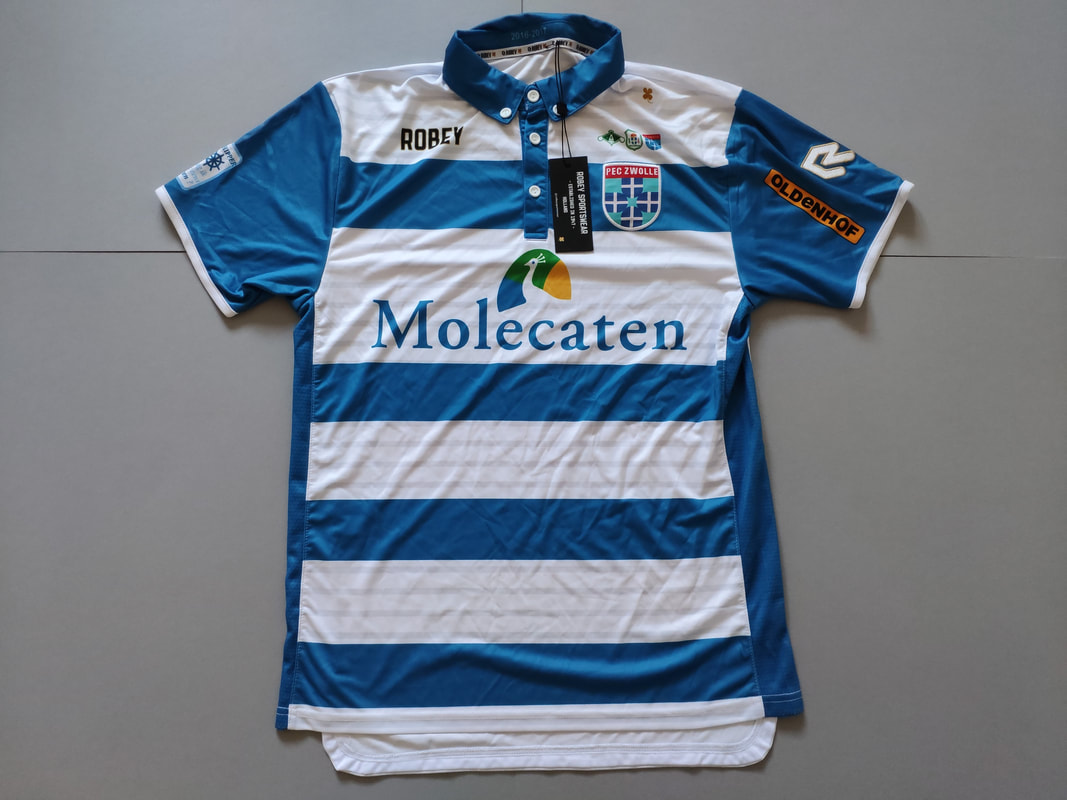 PEC Zwolle Home 2016/2017 Football Shirt Manufactured By Robey. The Club Plays Football In The Netherlands.