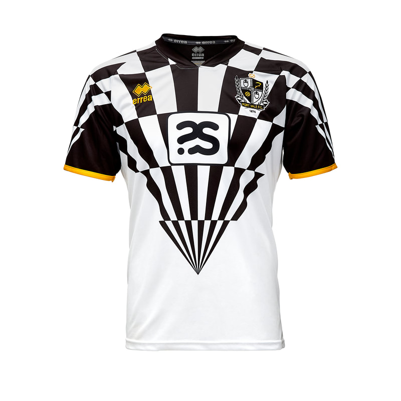 Port Vale Home 2020/2021 Football Shirt Manufactured By Errea. The Club Plays Football In England.