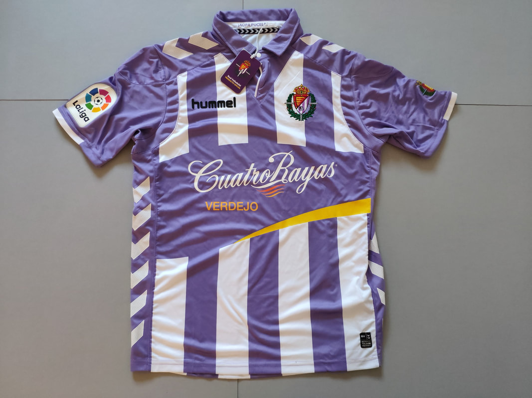 Real Valladolid Home 2016/2017 Football Shirt Manufactured By Hummel. The Club Plays Football In Spain.