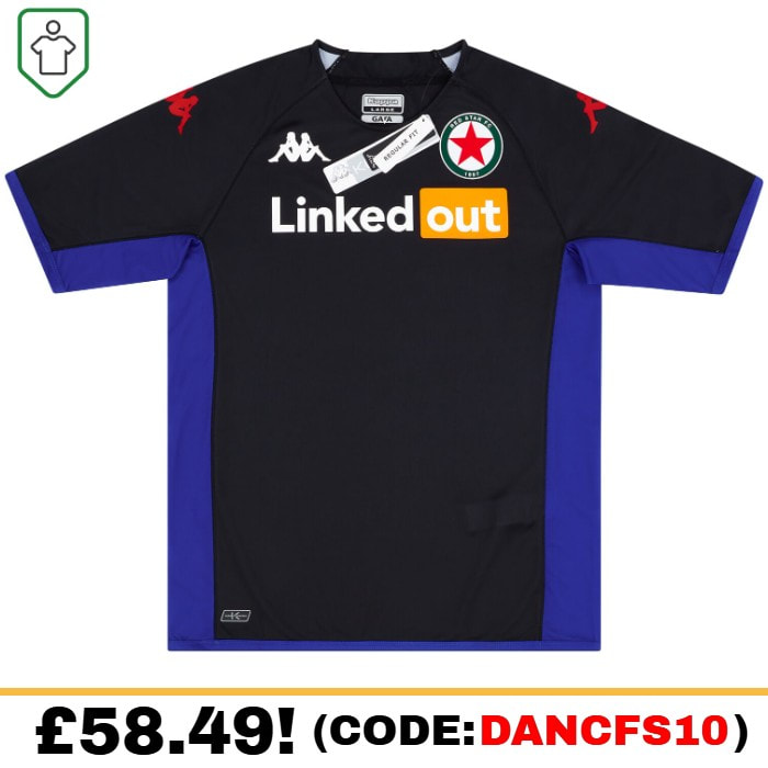 Red Star FC Away 2022/2023 Football Shirt Manufactured By Kappa. The Club Plays In France.