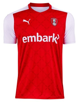 Rotherham United Home 2020/2021 Football Shirt Manufactured By Puma. The Club Plays Football In The Championship.