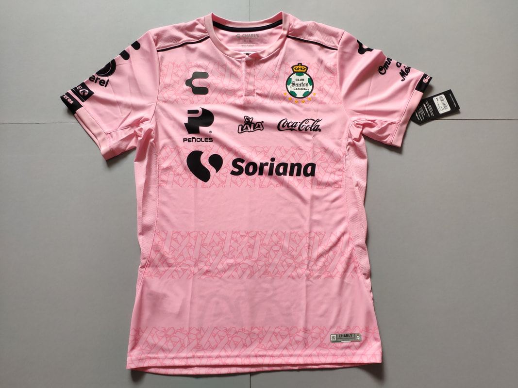 NEW 2019-2020 Santos Laguna second away Pink Soccer Jersey And A18 LIGA MX Patch 