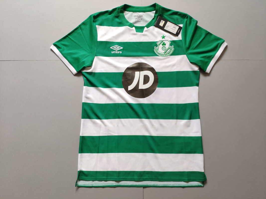Shamrock Rovers F.C. Home 2020 Football Shirt Manufactured By Umbro. The Club Plays Football In Ireland.