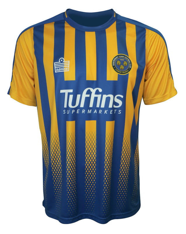 Shrewsbury Town Home 2020/2021 Football Shirt Manufactured By Admiral. The Club Plays Football In League One.