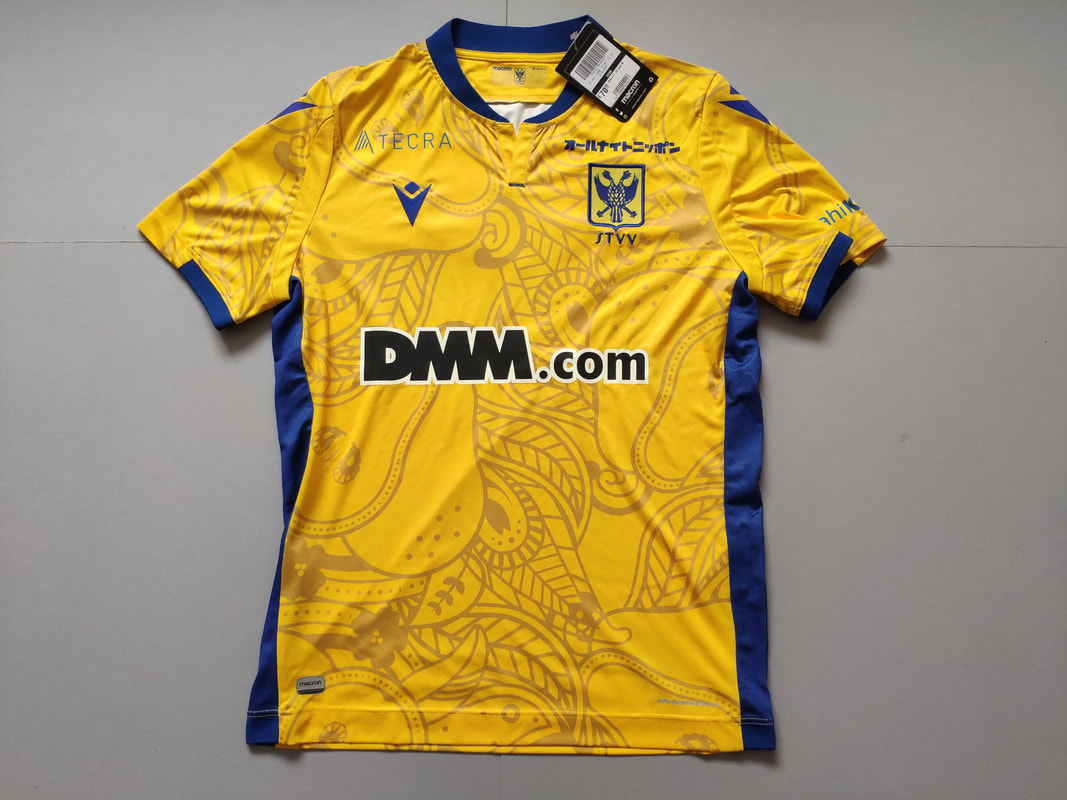 Sint-Truidense V.V. Home 2021/2022 Football Shirt Manufactured By Macron. The Club Plays Football In Belgium.
