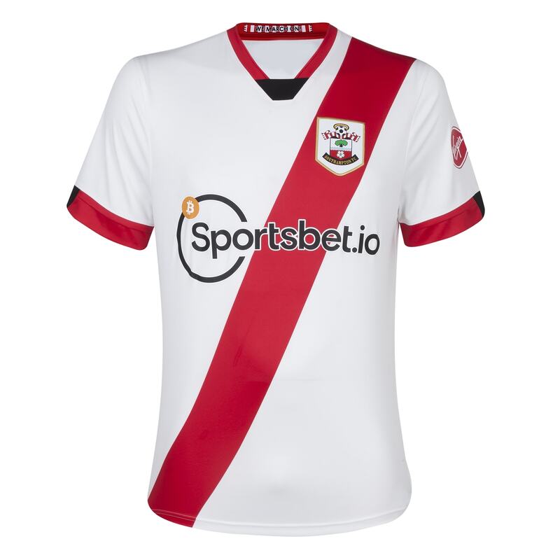 Southampton 2020/2021 Home Football Shirt Manufactured By Under Armour. The Club Plays Football In England.