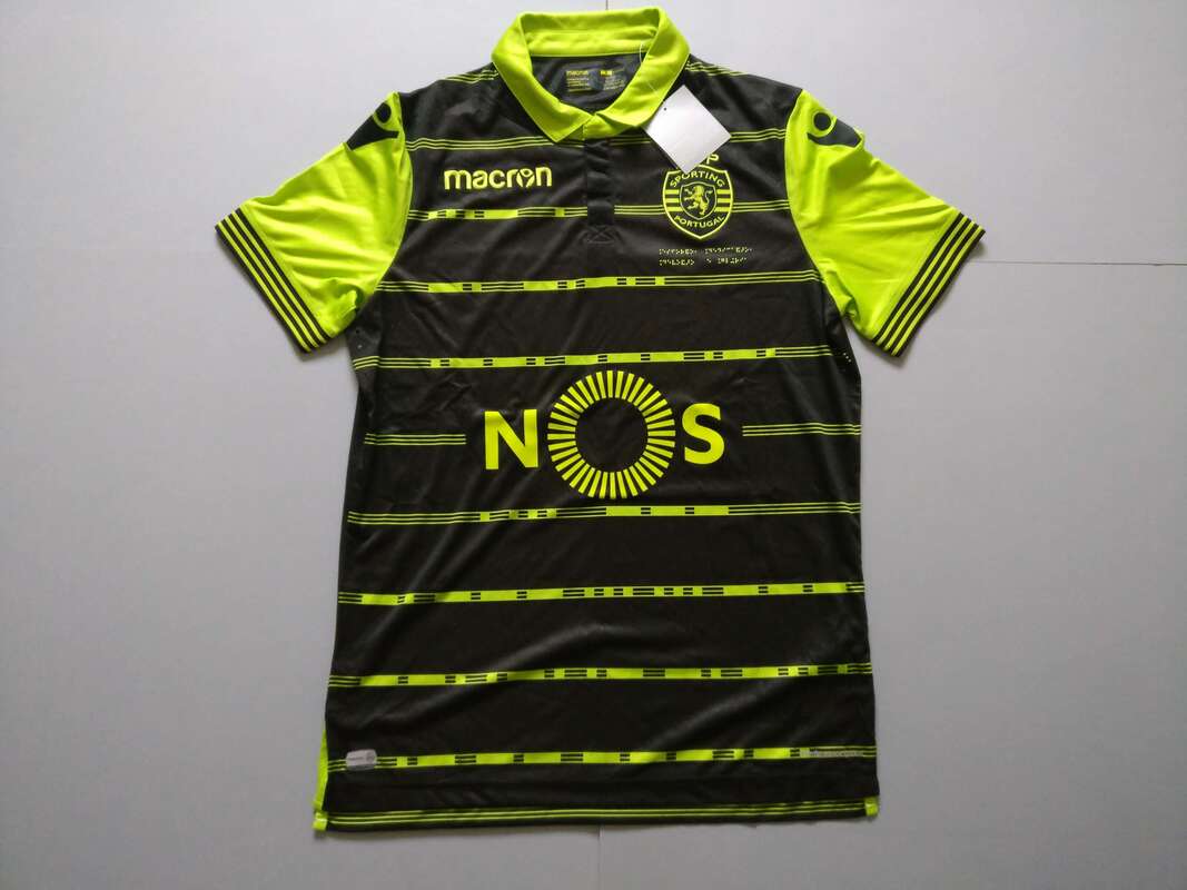 Sporting CP Away 2017/2018 Football Shirt Manufactured By Macron. The Team Plays Football In Portugal.
