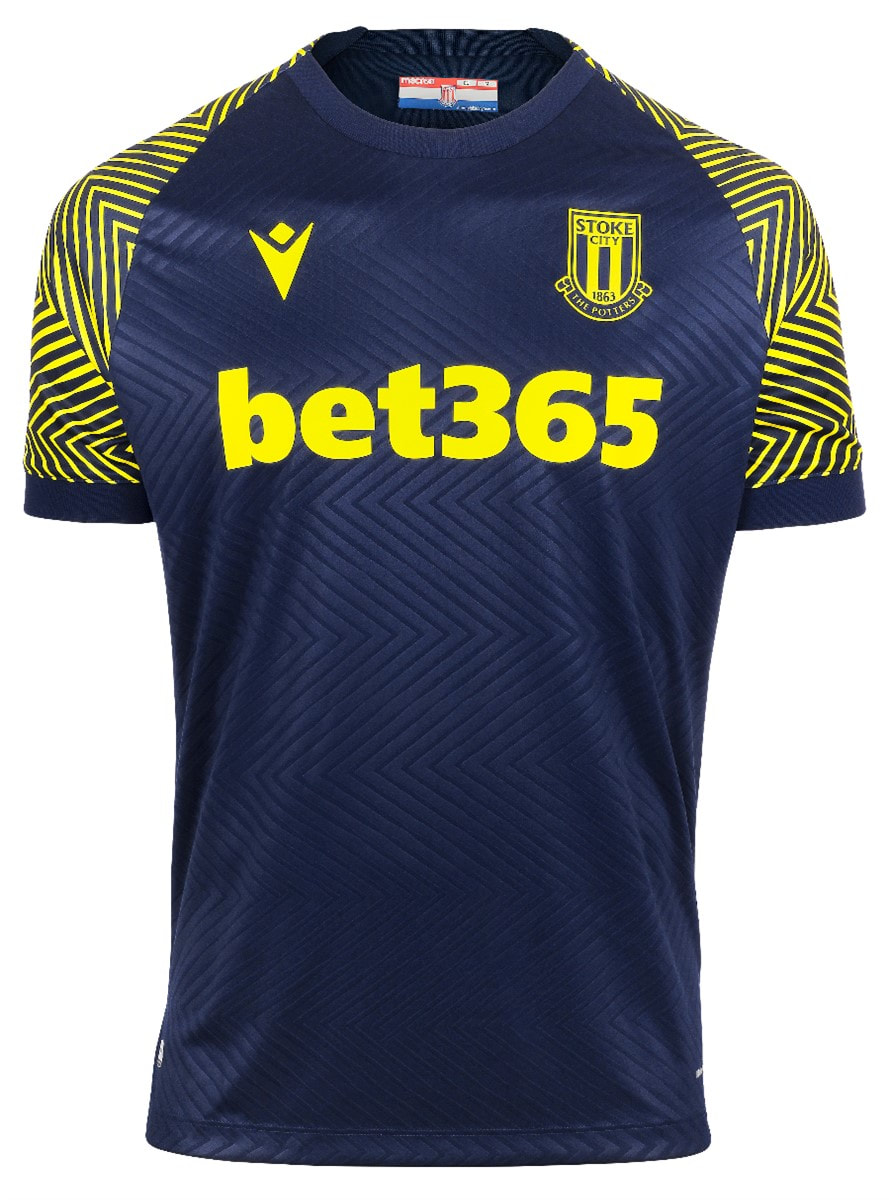 Stoke City Away 2020/2021 Football Shirt Manufactured By Macron. The Club Plays Football In The Championship.
