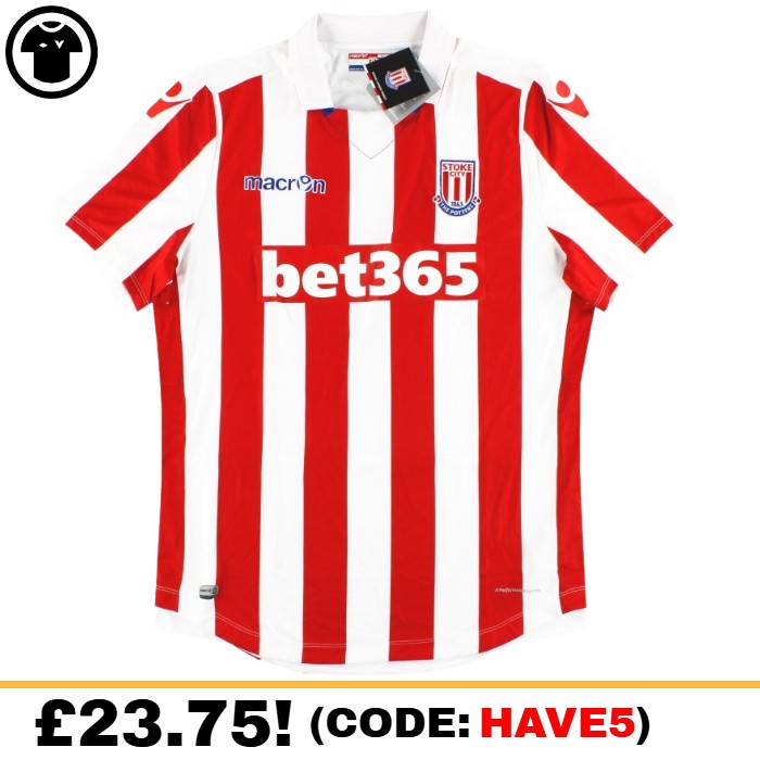 Stoke City Home 201/2017 Football Shirt Manufactured By Macron. The Club Plays In England.