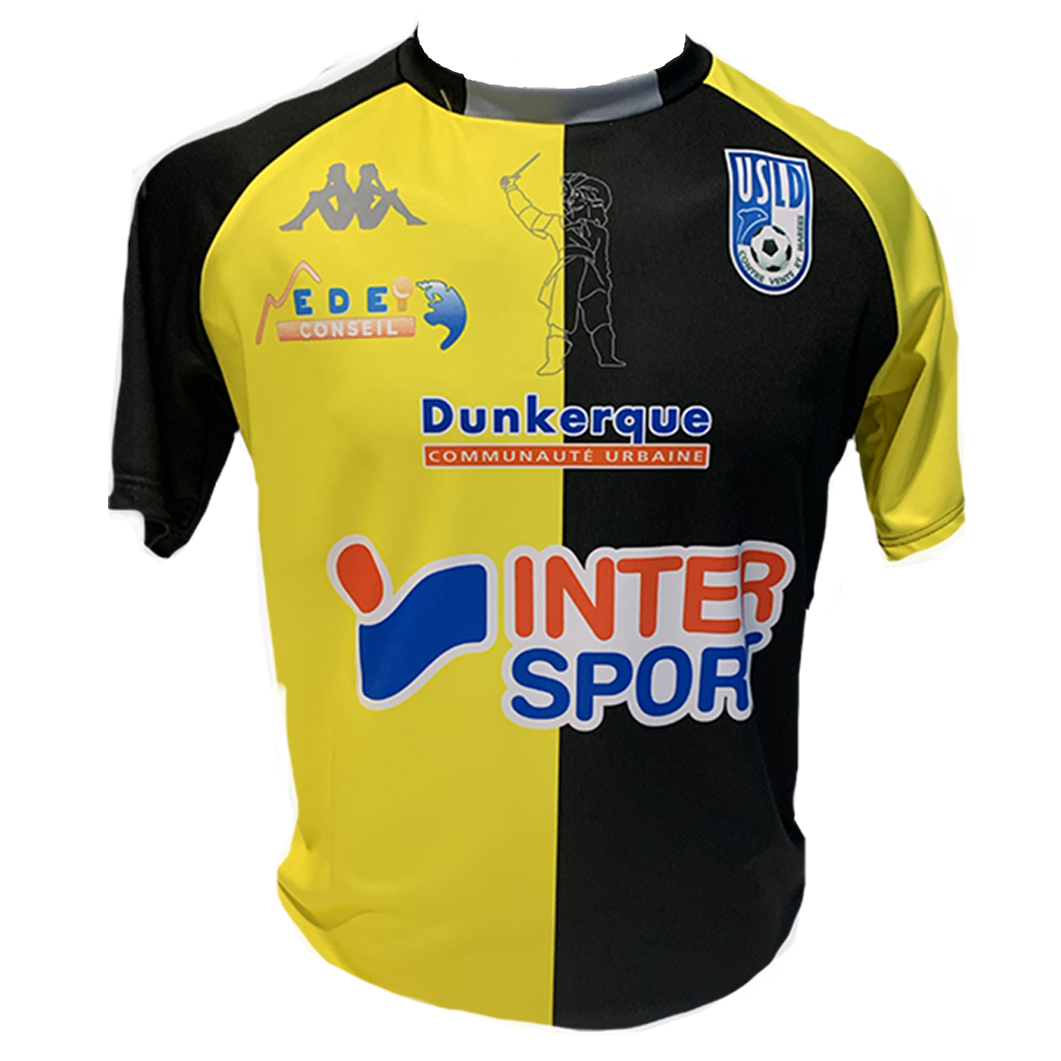 USL Dunkerque​​​​ Third 2020/2021 Football Shirt Manufactured By Kappa. The Club Plays Football In France.