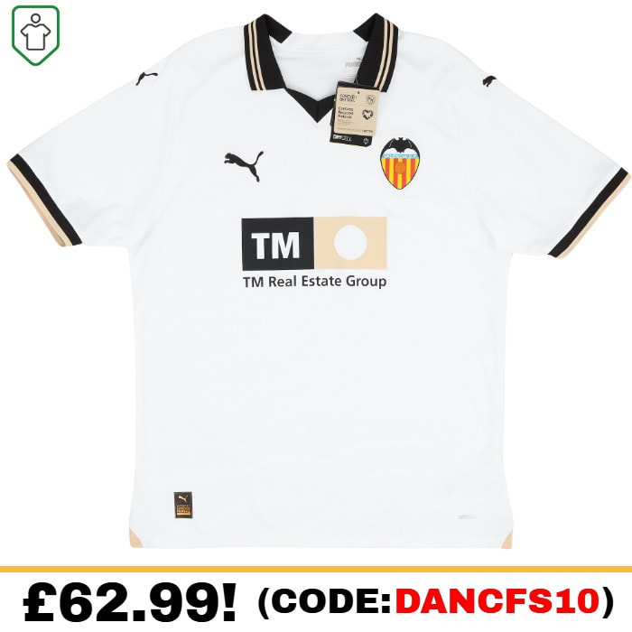 Valencia Home 2023/2024 Football Shirt