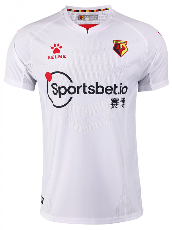 Watford 2020/2021 Away Football Shirt Manufactured By Kelme. The Club Plays Football In England.