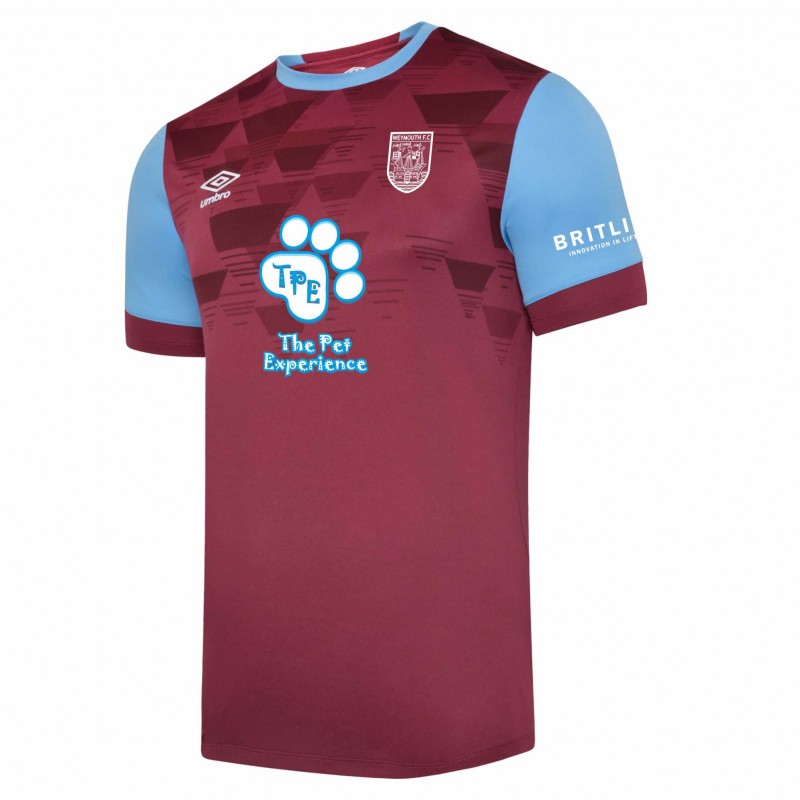 Weymouth Home 2020/2021 Football Shirt Manufactured By Umbro. The Club Plays Football In England.