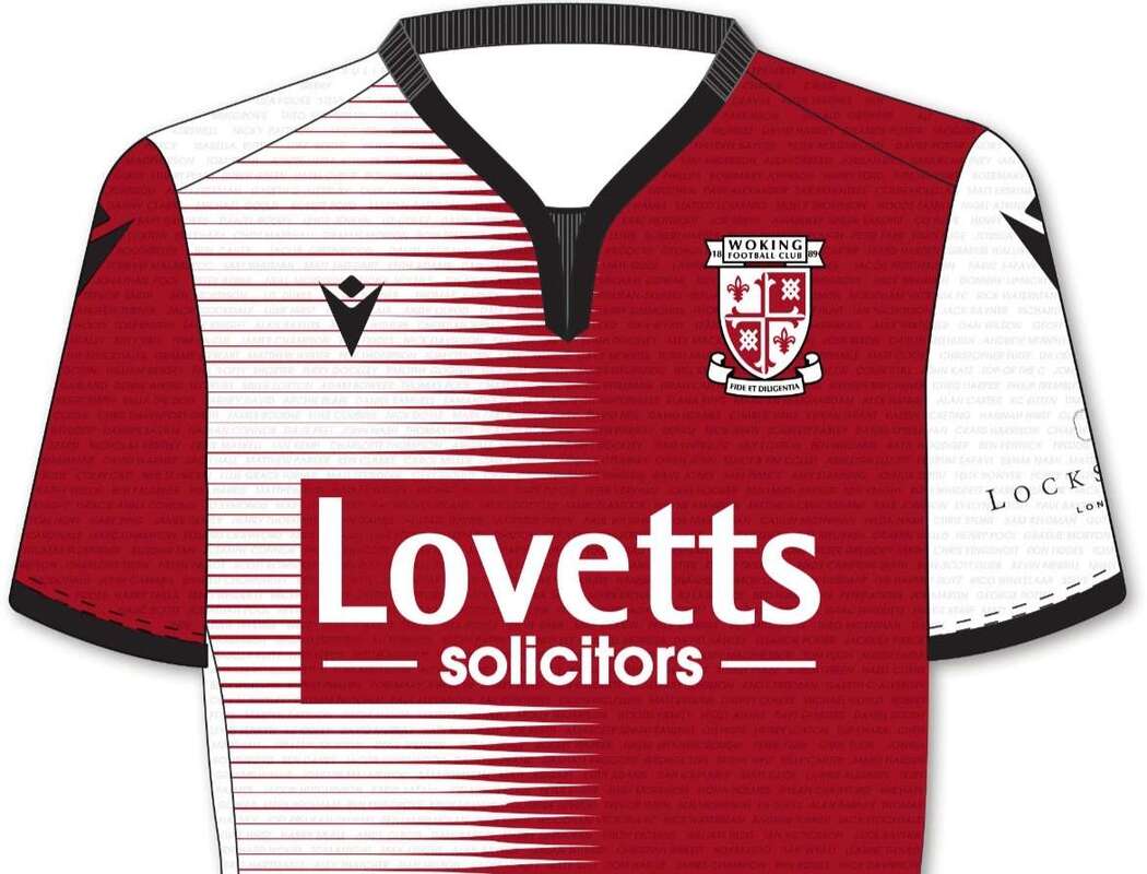 Woking Home 2020/2021 Football Shirt Manufactured By Macron. The Club Plays Football In England.