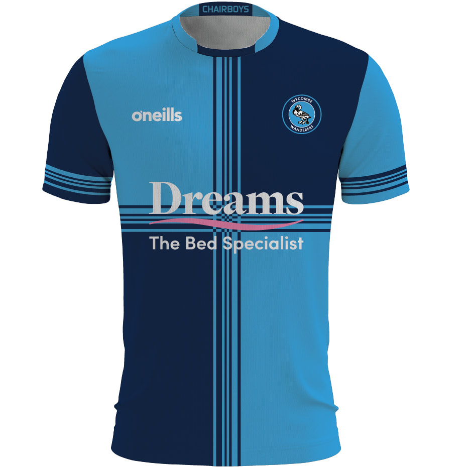 Wycombe Wanderers Home 2020/2021 Football Shirt Manufactured By Oneils. The Club Plays Football In England.