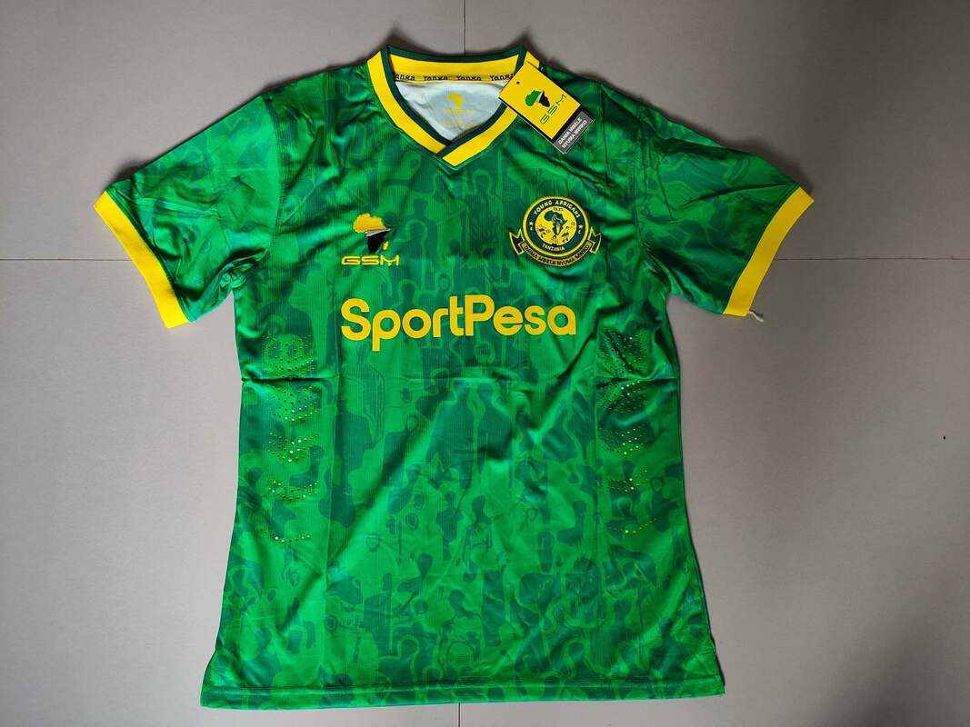 Young Africans S.C. Home 2021/2022 Football Shirt Manufactured By GSM Sports. The Club Plays Football In Tanzania.